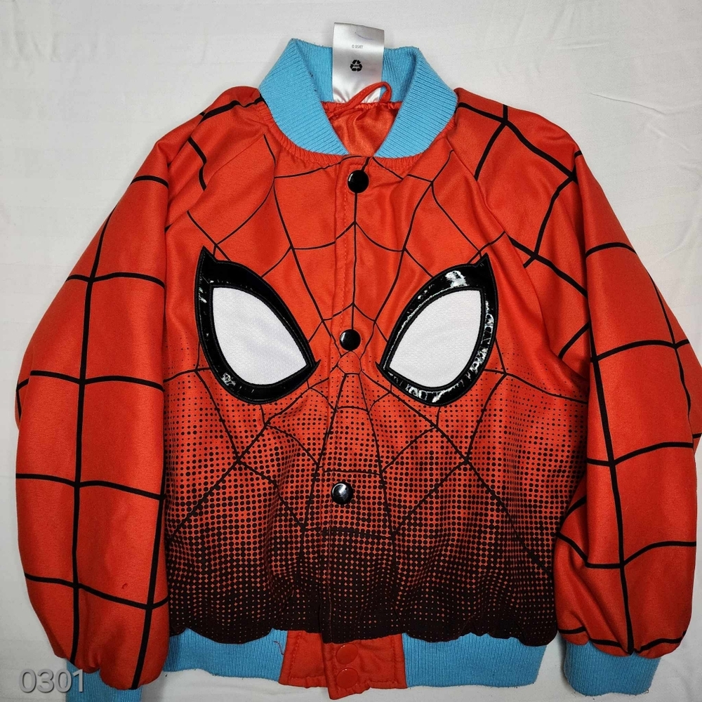 USED Spiderman Boys Lined Jacket                  Size 4, DISNEY Store Varsity